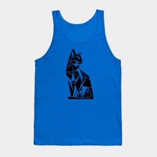 Black Geometric Cat Tank Top